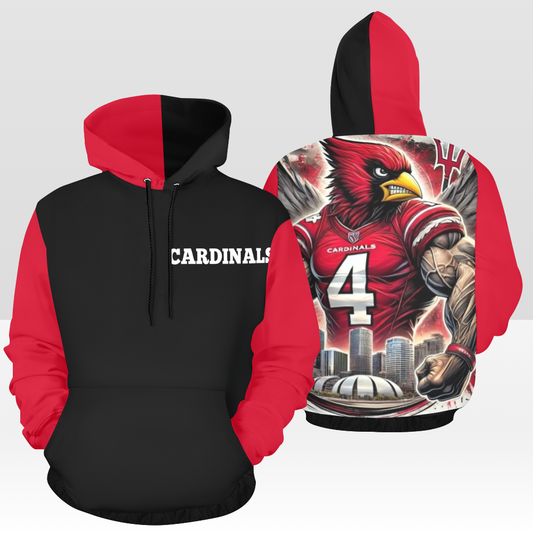 MENS CARDINALS GAME DAY MULTI BLACK & RED PULL OVER HOODIE