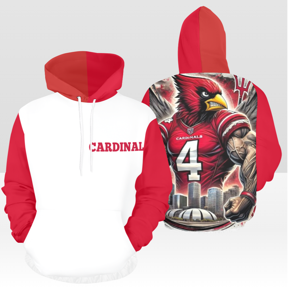 MENS CARDINAL GAME DAY MULTI RED & WHITE PULL OVER HOODIE