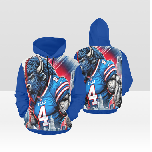 MENS BILLS GAME DAY SOLID BLUE PULL OVER HOODIE