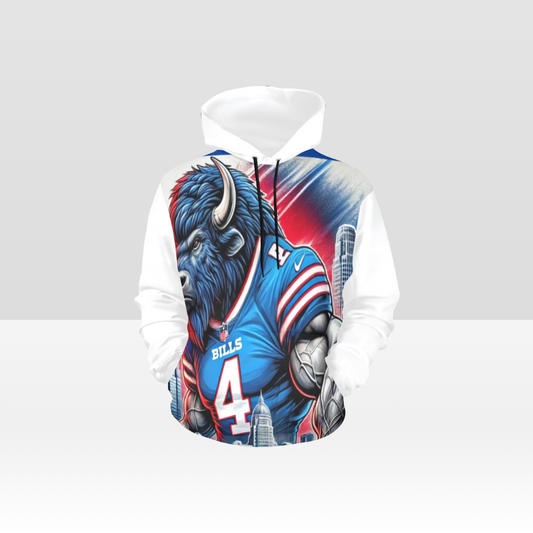 MENS BILLS GAME DAY SOLID WHITE PULL OVER HOODIE