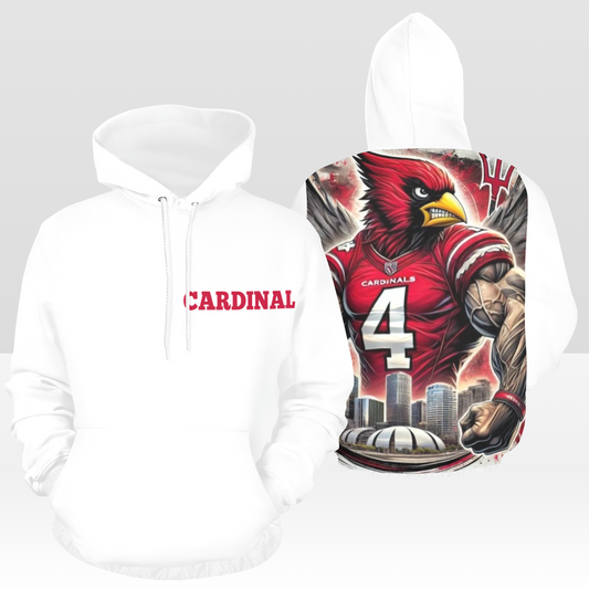 MENS CARDINALS GAME DAY SOLID WHITE PULL OVER HOODIE