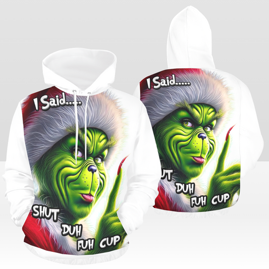 GRINCH 01 SOLID WHITE PULL OVER HOODIE