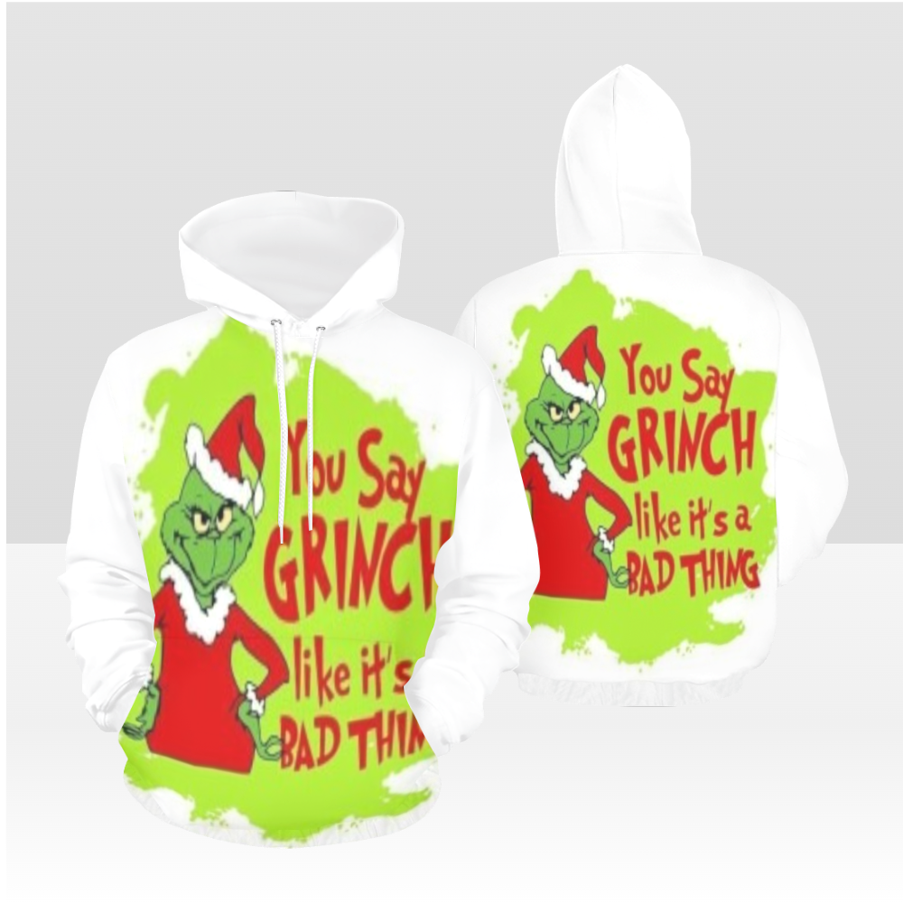 GRINCH 03 SOLID WHITE PULL OVER HOODIE