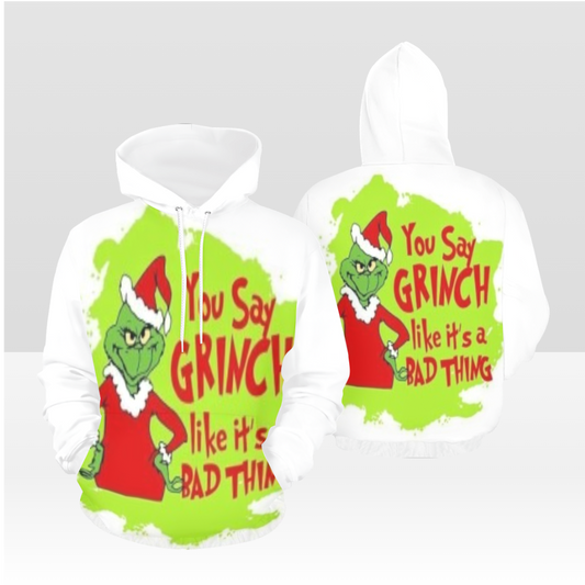 GRINCH 03 SOLID WHITE PULL OVER HOODIE