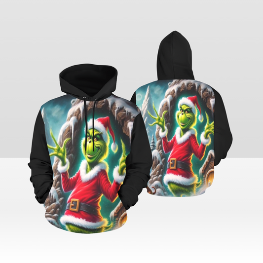 GRINCH 04 SOLID BLACK  PULL OVER HOODIE