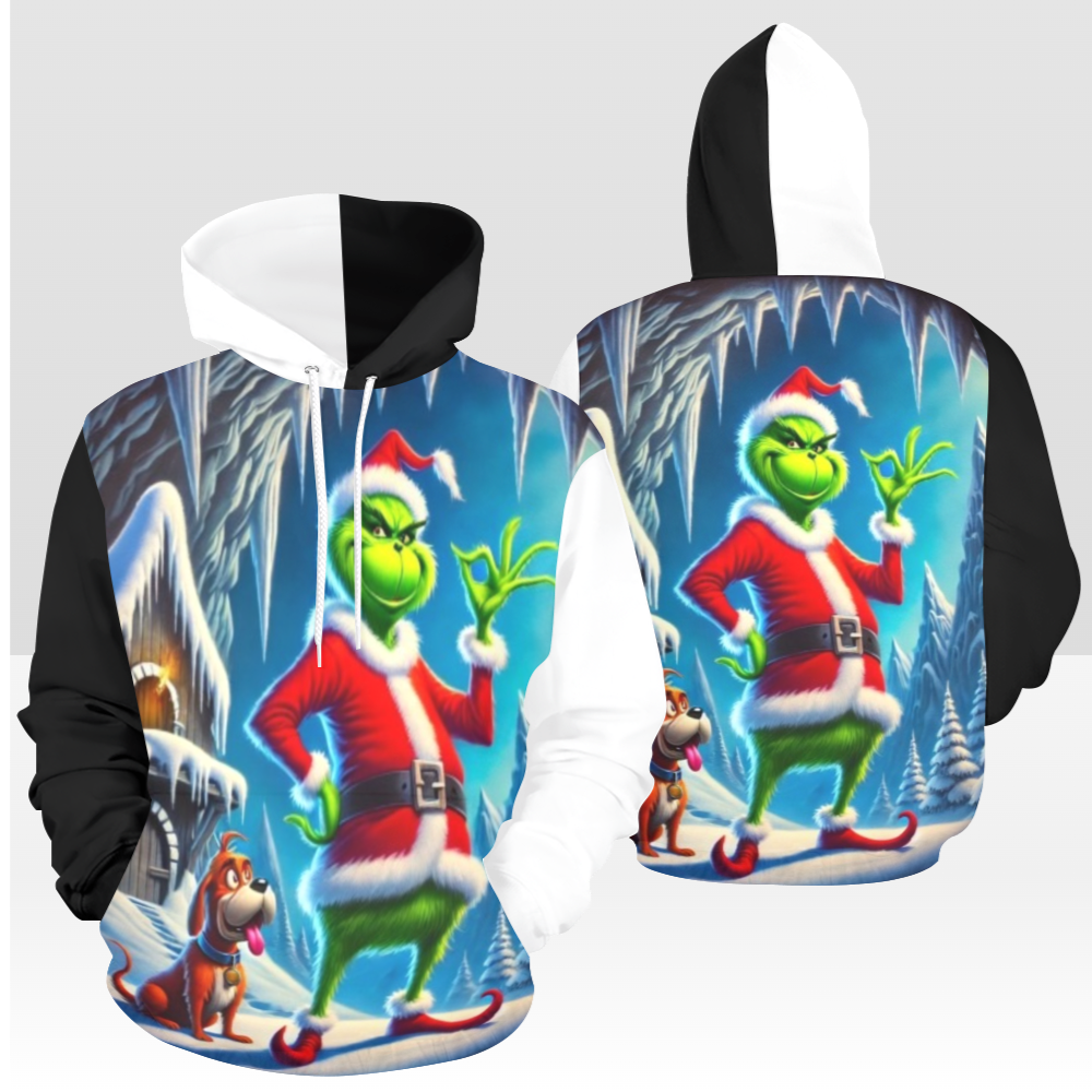 GRINCH 05 MULTI BLACK & WHITE  PULL OVER HOODIE