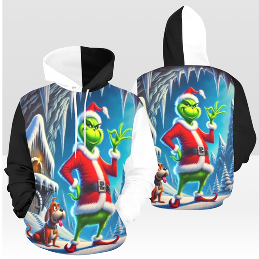 GRINCH 05 MULTI BLACK & WHITE  PULL OVER HOODIE