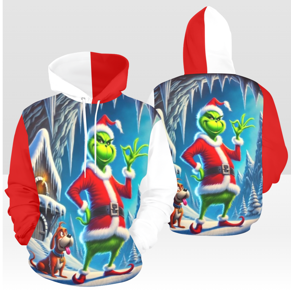 GRINCH 05 MULTI RED & WHITE  PULL OVER HOODIE