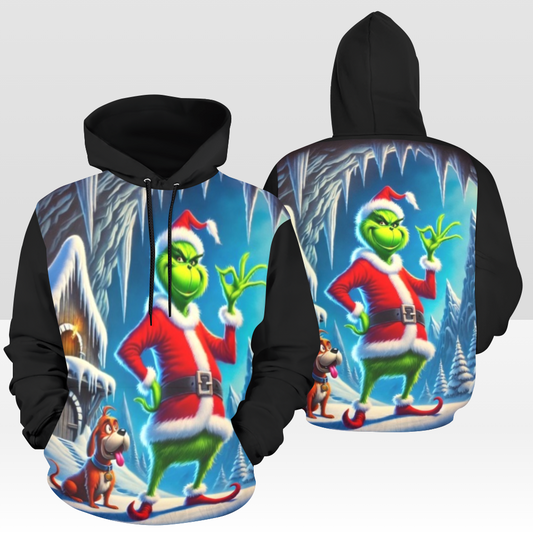 GRINCH 05 SOLID BLACK  PULL OVER HOODIE