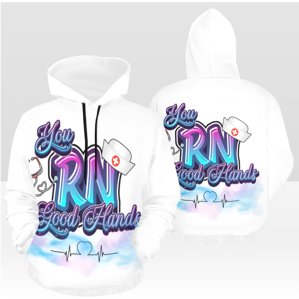 NURSE LIFE 02PH SOLID WHITE PULL OVER HOODIE