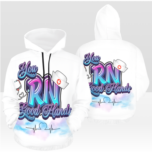 NURSE LIFE 02PH SOLID WHITE PULL OVER HOODIE