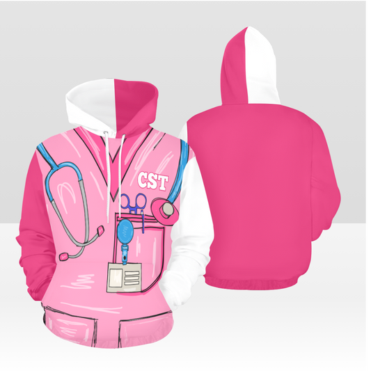 SCRUB LIFE 03PH MULTI PINK & WHITE PULL OVER HOODIE