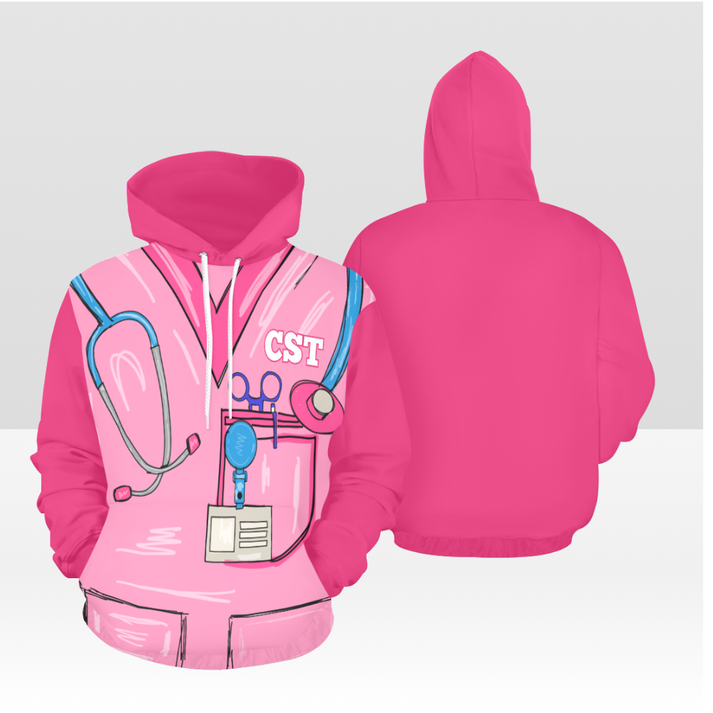 SCRUB LIFE 03PH SOLID PINK PULL OVER HOODIE