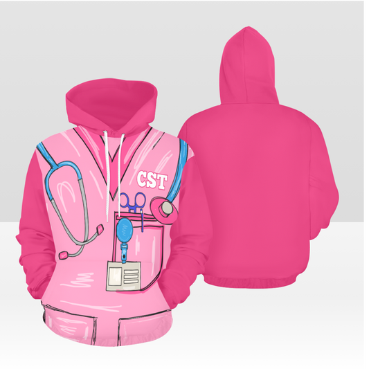 SCRUB LIFE 03PH SOLID PINK PULL OVER HOODIE