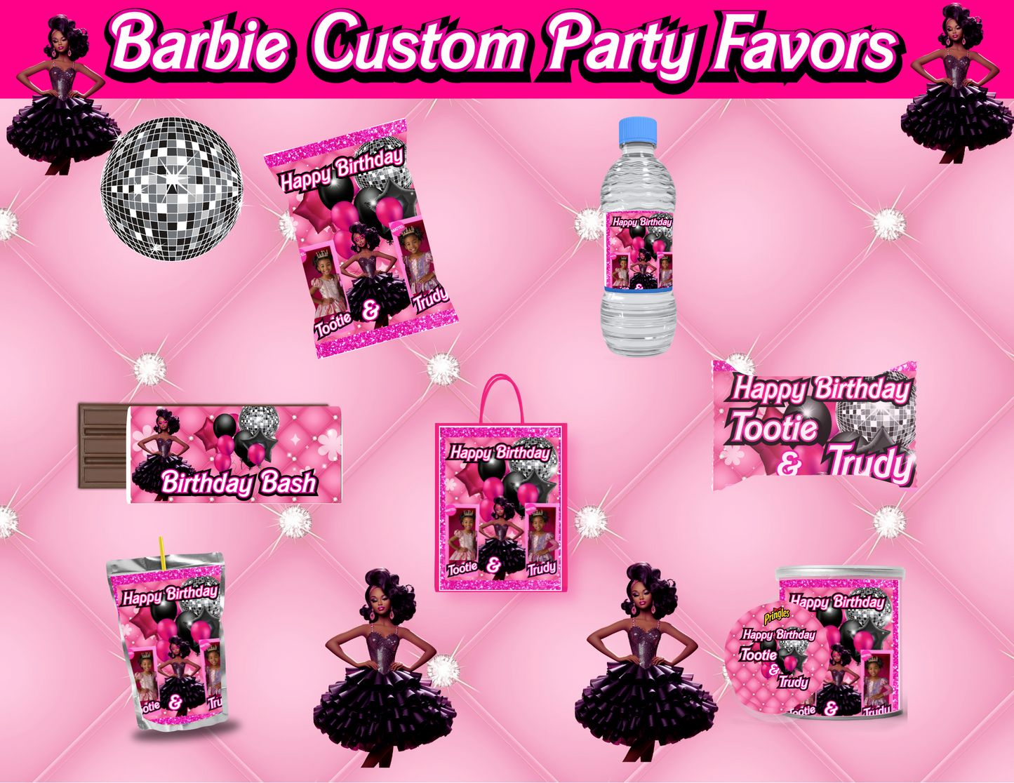 Barbie Digital Party Favor Templates