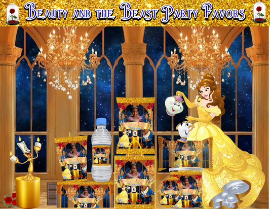 Beauty & The Beast Digital Party Favor Templates