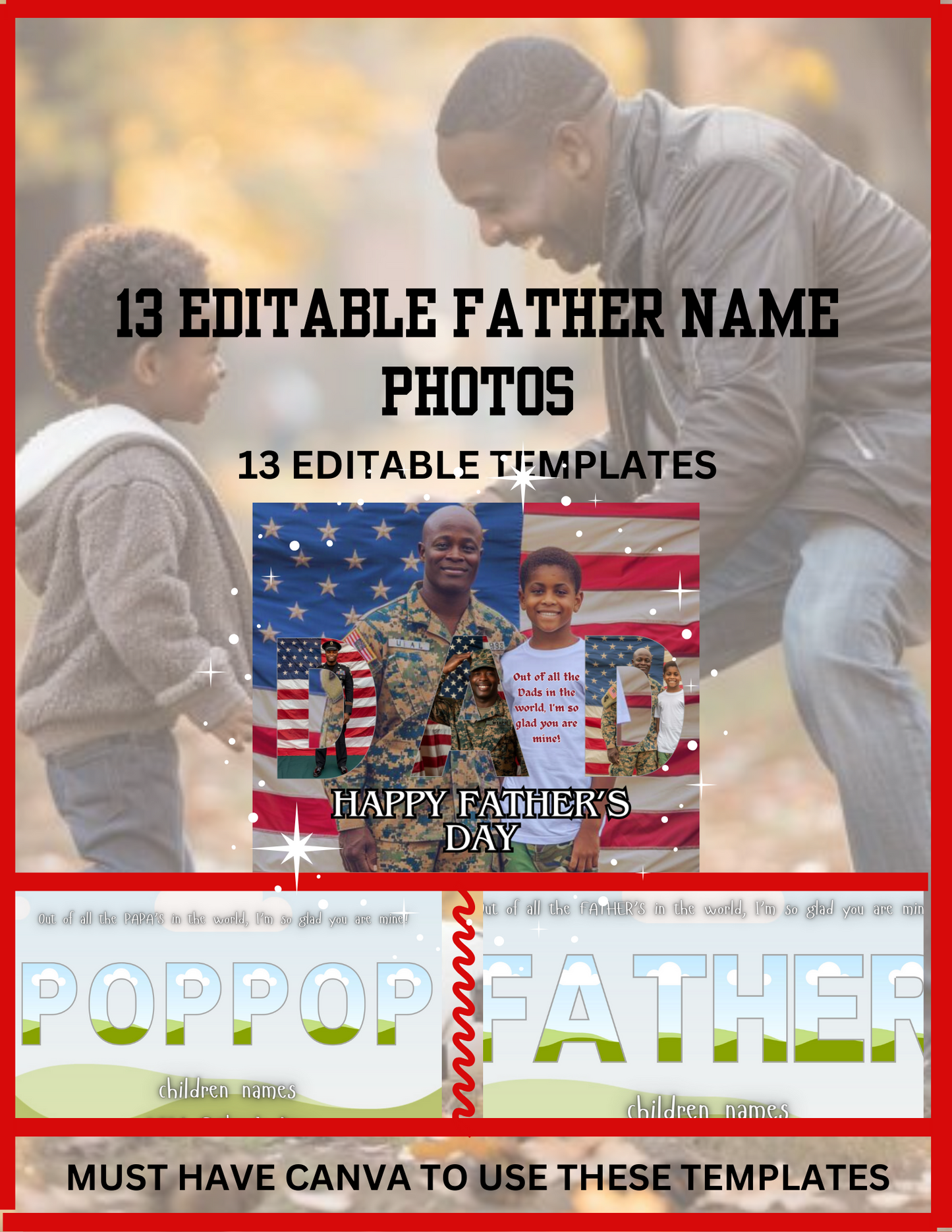 Editable Father Photo Templates