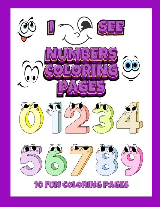 I SEE NUMBERS COLORING PAGES